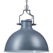 Relaxdays - Lampe à suspensions style industriel Shabby luminaire de plafond métal diamètre 40,5 cm led, gris