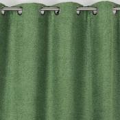 Rideau obscurcissant aspect laine chinée - Vert - 140 x 250 cm
