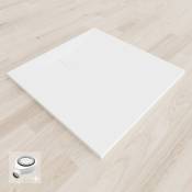 Saniverre - baya Receveur de douche extra-plat aspect pierre 80 x 80 cm Blanc - Blanc