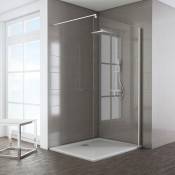 Schulte - Paroi de douche à l'italienne, Walk In Espace 8 t, verre 8 mm, profilé aspect chromé, 80 x 200 cm