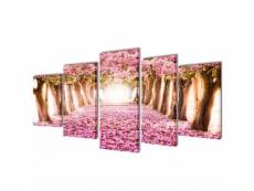 Set de toiles murales imprimées cerisiers en fleurs 200 x 100 cm dec022947
