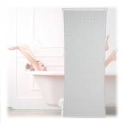 Store de douche, semi-transparent, rideau de baignoire, salle de bains, l x h : 100 x 240 cm, hydrofuge, blanc - Relaxdays