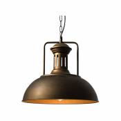 Suspension Luminaire Vintage Industrielle E27 33cm Lustre Plafond Eclairage Décor Bronze