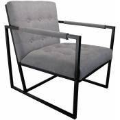 Svita - jones Fauteuil Relax Lounge avec coussins d'assise et de dossier Assise gris clair