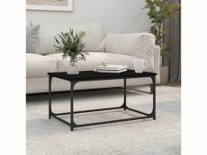 Table basse table d'appoint pour salon chambre - noir 80x50x40 cm bois d'ingénierie et fer meuble pro frco94502