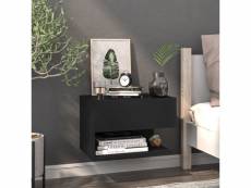 Table de chevet table d'appoint | table de nuit murale noir bois d'ingénierie - meuble pro frco97242