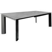 Table extensible 140/200 cm en céramique gris clair béton - matrix 2