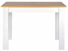 Table fixe 109cm CLOE coloris blanc/chÃªne