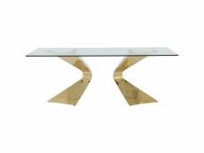 "table gloria 200x100cm dorée kare design"