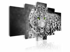Tableau toile de décoration motif leopard noir et