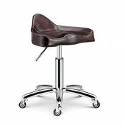 Tabouret pivotant Beauty Chair, Hauteur réglable, avec roulettes, Rotation de 360 ​​degrés, Coussin de 10 Cm, 4 Couleurs (Couleur : Maroon, Taille : 4