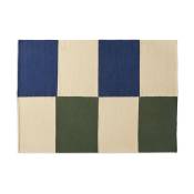 Tapis en laine & coton vert & bleu 170x240 cm Ethan Cook Flat Works: Vigilance pêche"