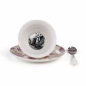 Tasse à thé Guiltless - Vesta / Avec soucoupe & cuillère - Image érotique au fond de la tasse - Seletti rose en céramique