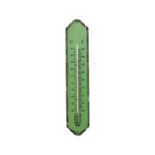 Thermomètre en métal vert 12 x 61 cm