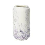 Vase décoratif en verre céramique blanc et violet