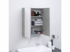 Vidaxl armoire à miroir de salle de bain 60x15x75 cm mdf gris béton