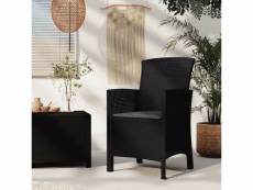 Vidaxl chaise de jardin avec coussin rotin pp graphite