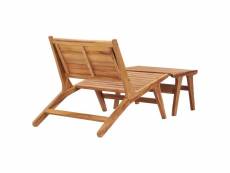 Vidaxl chaise de jardin avec repose-pied bois de teck solide 49366
