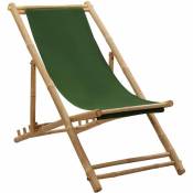 Vidaxl - Chaise de terrasse bambou et toile vert Vert