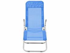 Vidaxl chaises longues pliables 2 pcs textilène bleu