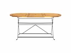 Vidaxl table de jardin 160x85x74 cm bois d'acacia massif ovale