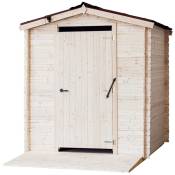 Abri toilette sèche Habrita Foresta Alpina 2,21x3,04m avec plancher rampe d'accès et kit accessoires pour PMR