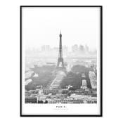 Affiche avec cadre noir - Tour Eiffel - 50x70