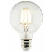 Ampoule déco filaments LED E27 - 6W - Blanc chaud - 600 Lumen - 2700K - A++ - Zenitech - Transparent