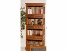 Ayan - étagère bibliothèque marron 6 tiroirs bois teck