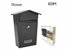 Boîte à lettres en acier modèle house noire