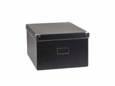 Boîte de rangement carton noire - l28xp35xh18 cm