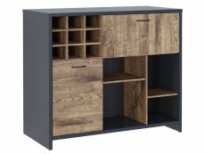Buffet, meuble de rangement coloris chêne, graphite longueur 125 x profondeur 60 x hauteur 109 cm