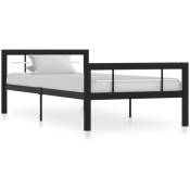 Cadre de lit Noir et blanc Métal 90 x 200 cm