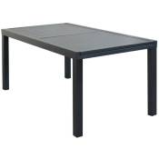 Caesaroo - Table d'extérieur 160x90 cm Amalfi extensible en aluminium peint anthracite Aluminium