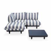 Canapé d'angle Paletti set / Ensemble : table basse 90 x 90 cm + canapé L 180 cm (accoudoir gauche) - Fatboy bleu en tissu