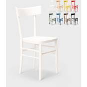Chaise en bois rustique pour salle à manger cuisine bar restaurant Milano Couleur: Blanc