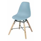 Chaise scandinave chaise de bureau chaise enfant scandinave bleu en pp structure metal 30,5x36x56cm - bleu