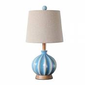 CSQ Lampe de table en céramique bleu ciel, lampe de