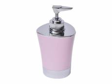 Distributeur à savon ou lotion bicolore rose et chrome 280 ml - tendance