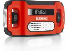 Duronic apex radio / alarme / lampe torche / chargeur usb dynamo et solaire – à affichage numérique ne nécessite aucune pile