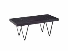 Finebuy table basse de salon manguier bois massif et métal 100x50x40 cm rectangulaire | grande table de canapé moderne | design table d'appoint noir