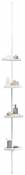 Gelco Design Clipper Etagère Colonne de Douche Télescopique, Métal, Blanc, 30 x 21 x 250 cm