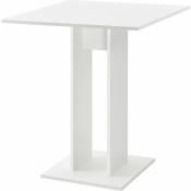 Helloshop26 - Table à manger de forme carrée table design pour salle à manger cuisine salon panneau de particules mélaminé 65 x 65 x 78 cm blanc mat