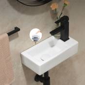 Horow - Lave mains rectangle design blanc - Mini lavabo
