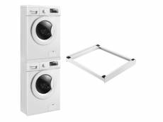 Kit de superposition pour lave-linge sèche-linge standard 60 cm blanc [en.casa]