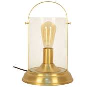 Lampe à poser en métal et verre loctudy pour utilisation en intérieur - Style Art Déco - D19.50 cm - 1 ampoule 6W, douille E27 - Doré - C-création