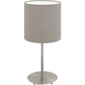 Lampe de table 40 cm Eglo couleur Taupe et nickel mat