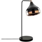 Lampe de Table en Métal Noir et Cuivre, 17x26 cm,