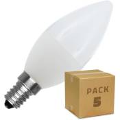 Ledkia - Pack 5 Ampoules led E14 5W 400 lm C37 Blanc