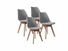 Lot de 4 chaises de salle à manger lagom gris bois naturel style scandinave